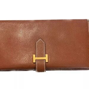 HERMES Bearn Brown Veau Epsom Long Bifold Wallet